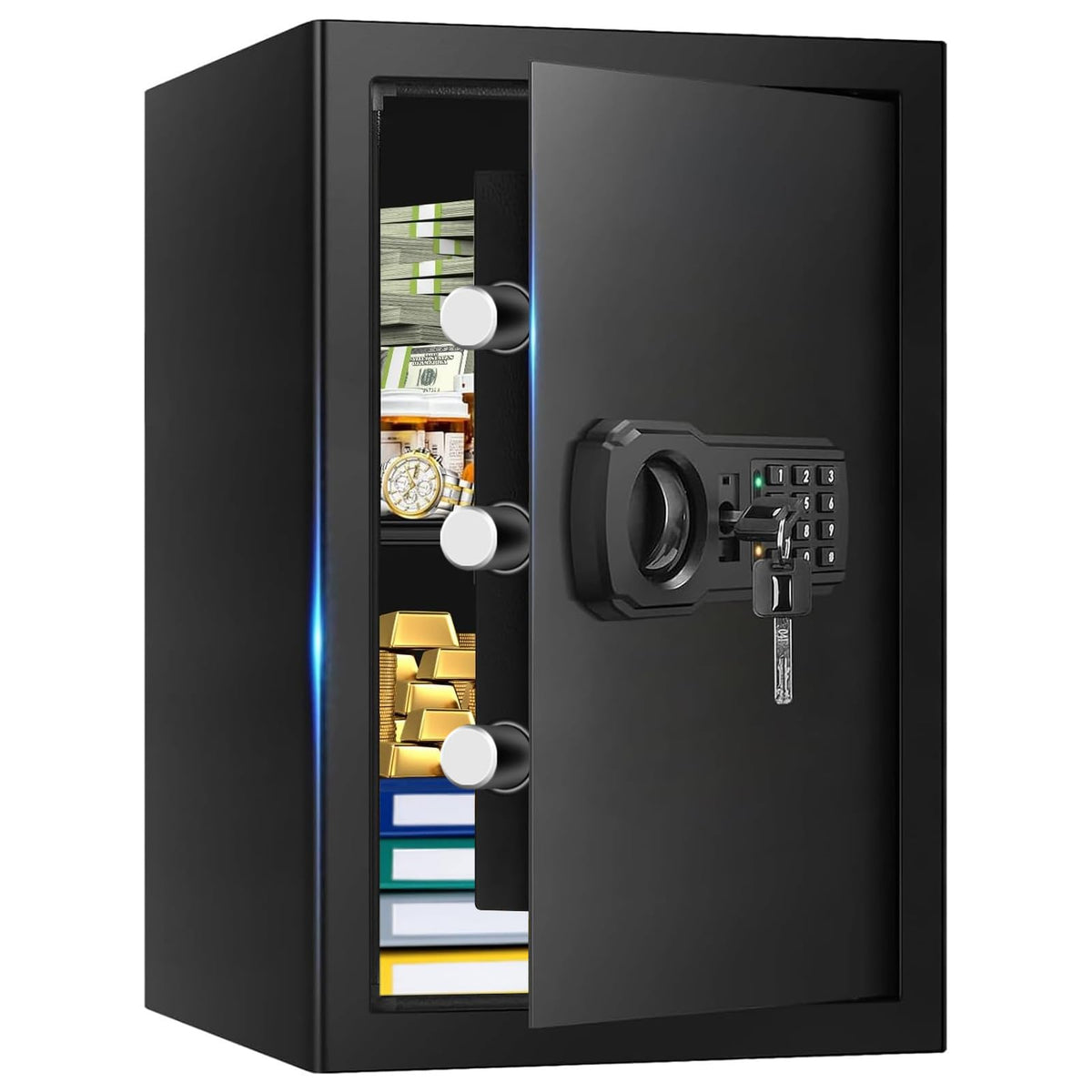 EVSUVSRT 3.4 Cub Large Fireproof Safe exterior demonstrates sturdy steel construction for home security.