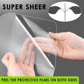 EWA shield worn over glasses for comfortable use