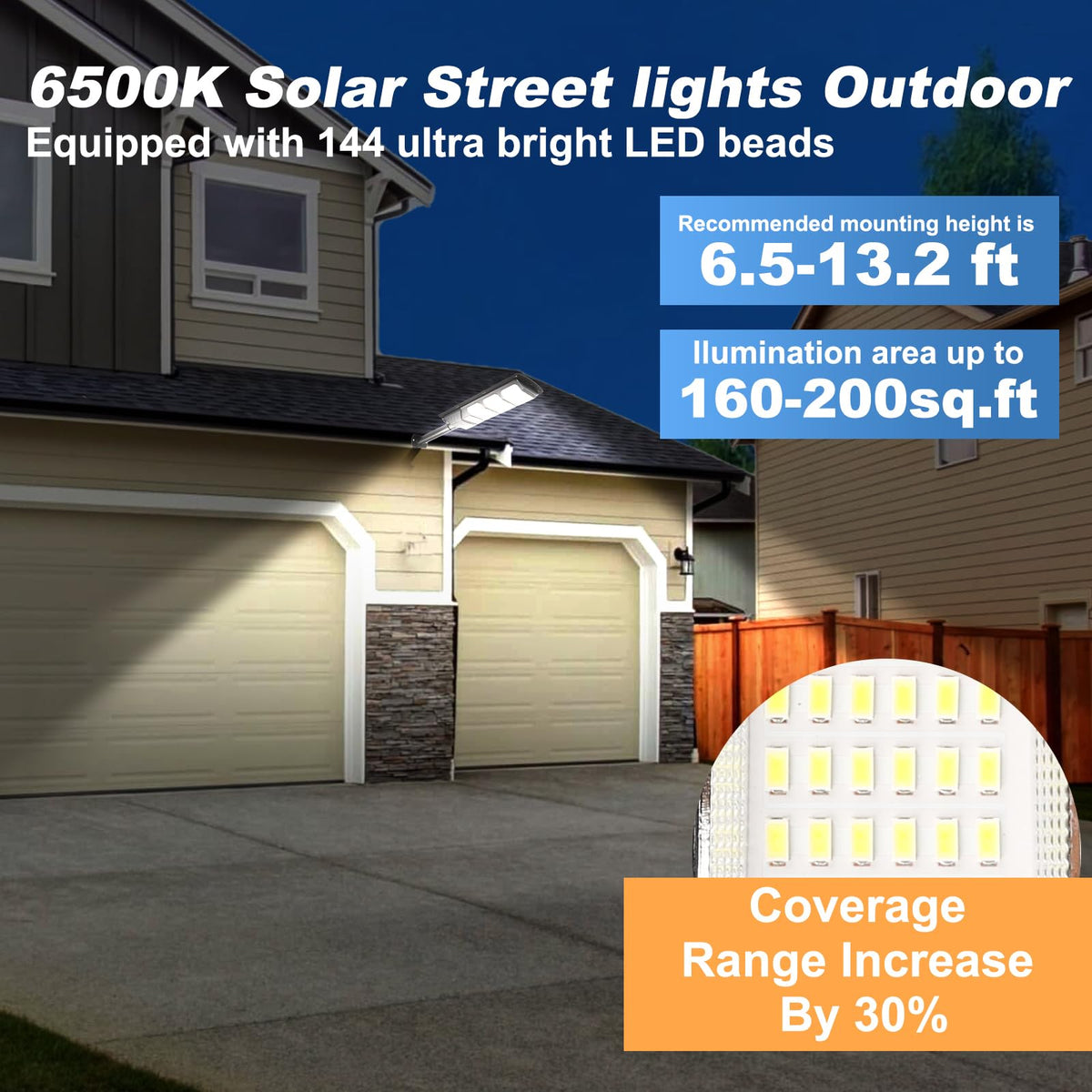 EWIQIRAO 6500K lights provide clear nighttime visibility.