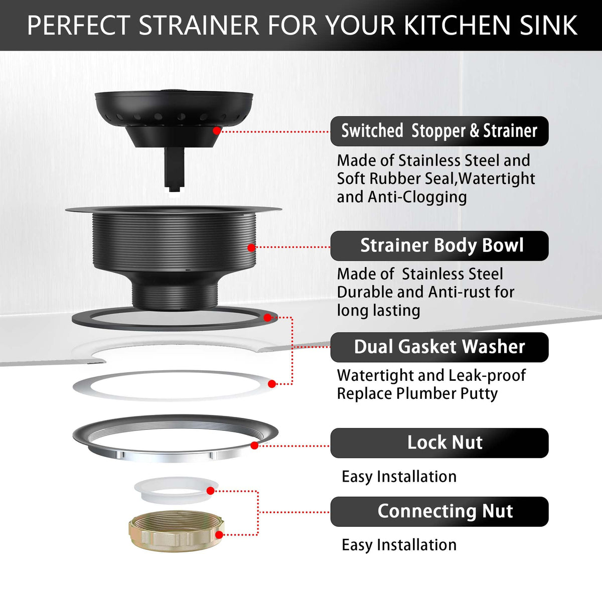 Exakey anti rust 304 stainless steel withstands daily kitchen use