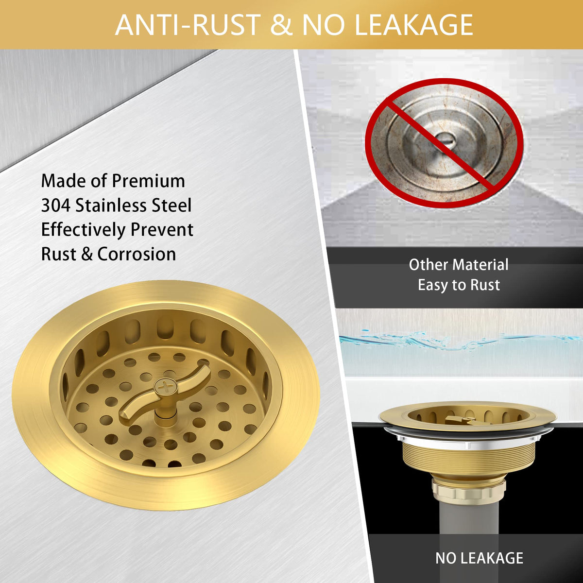 Exakey Dual-function filter and stopper demonstrates debris capture with smooth draining.