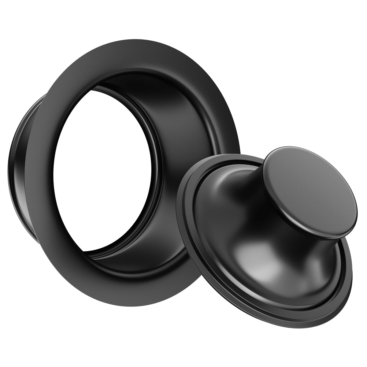 Exakey flange stopper matte black provides a tight seal for quiet, controlled disposal use