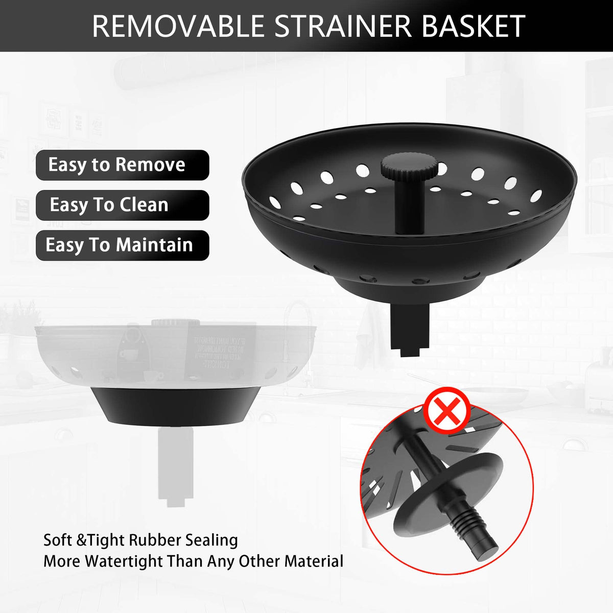 Exakey matte black finish complements modern stainless and quartz sinks