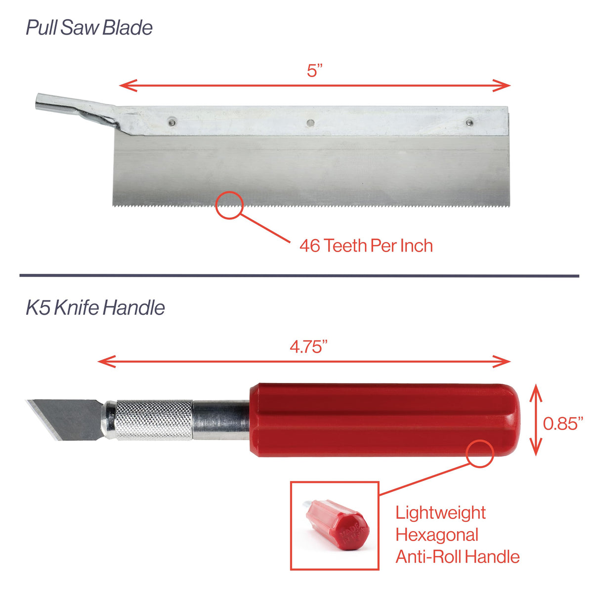 Excel Blades 5-inch pull saw delivering smooth, clean cuts.