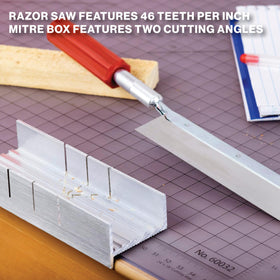 Compact bench setup using the Excel Blades mitre box.