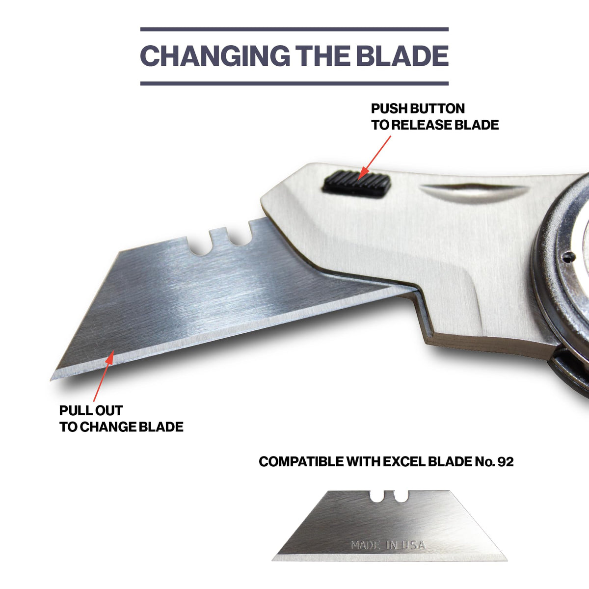 Excel Blades Revo lightweight compact design fits easily in a pocket.