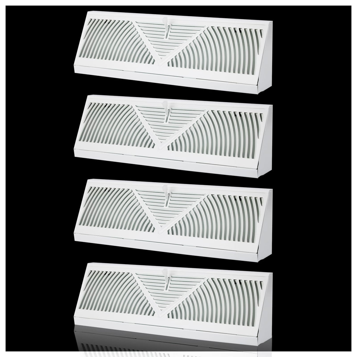 EXCELFU 18-inch vent cover, front view, white finish enhances room aesthetics.