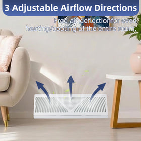 EXCELFU 18-inch vent cover with white finish for living spaces.