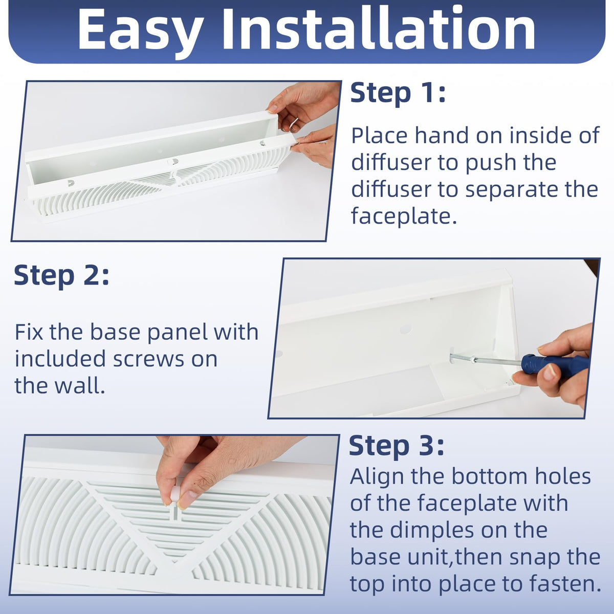 EXCELFU vent cover includes screws for easy mounting.