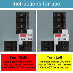 EXCELFU interlock kit in use behind a GE panel during power outage scenario.