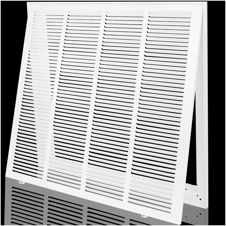 EXCELFU return air grille 24x24 dimension showing outer frame for easy filter access.