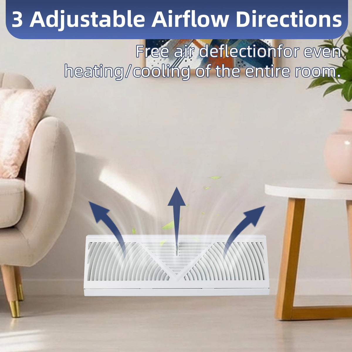 EXCELFU vent cover demonstrates three-way airflow directions