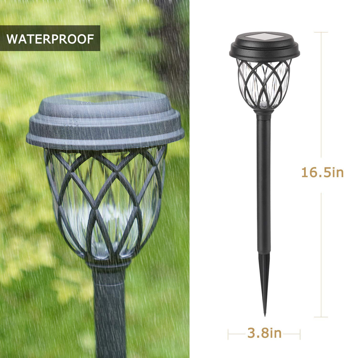 EXCMARK garden pathway solar lights provide decorative, weatherproof pathway lighting.