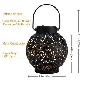 EXCMARK rustic metal lantern with warm glow for outdoor porch tables