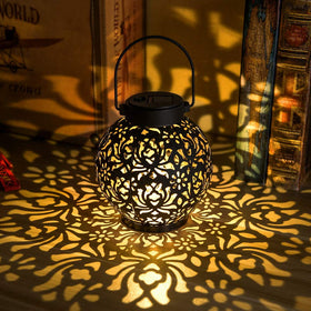 EXCMARK outdoor solar hanging lantern light with metal design for balcony decor