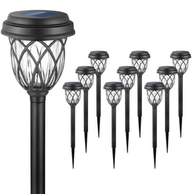 EXCMARK solar light pathway installation shows easy setup for safe walkways.