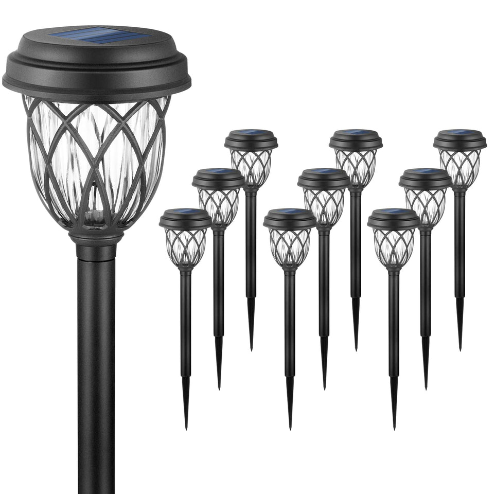 EXCMARK solar light pathway installation shows easy setup for safe walkways.