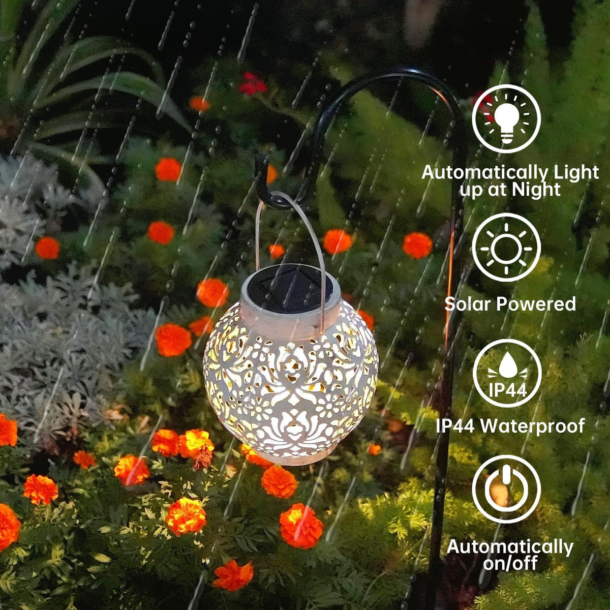 EXCMARK solar-powered lantern no wiring for easy yard lighting