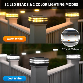EXCMARK weatherproof solar post cap light withstands rain for year-round outdoor use.