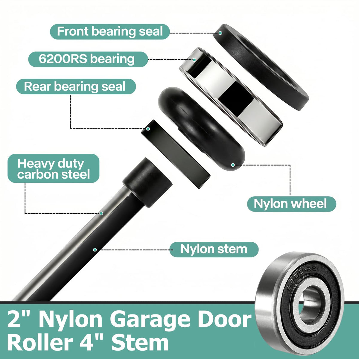 EXERAUO double-wall bearing cap protects bearings and extends life.