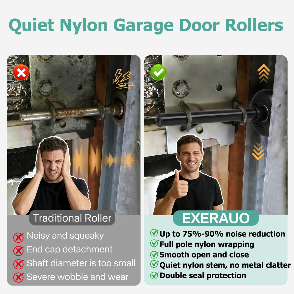 EXERAUO nylon stem provides sturdy support for durable performance.