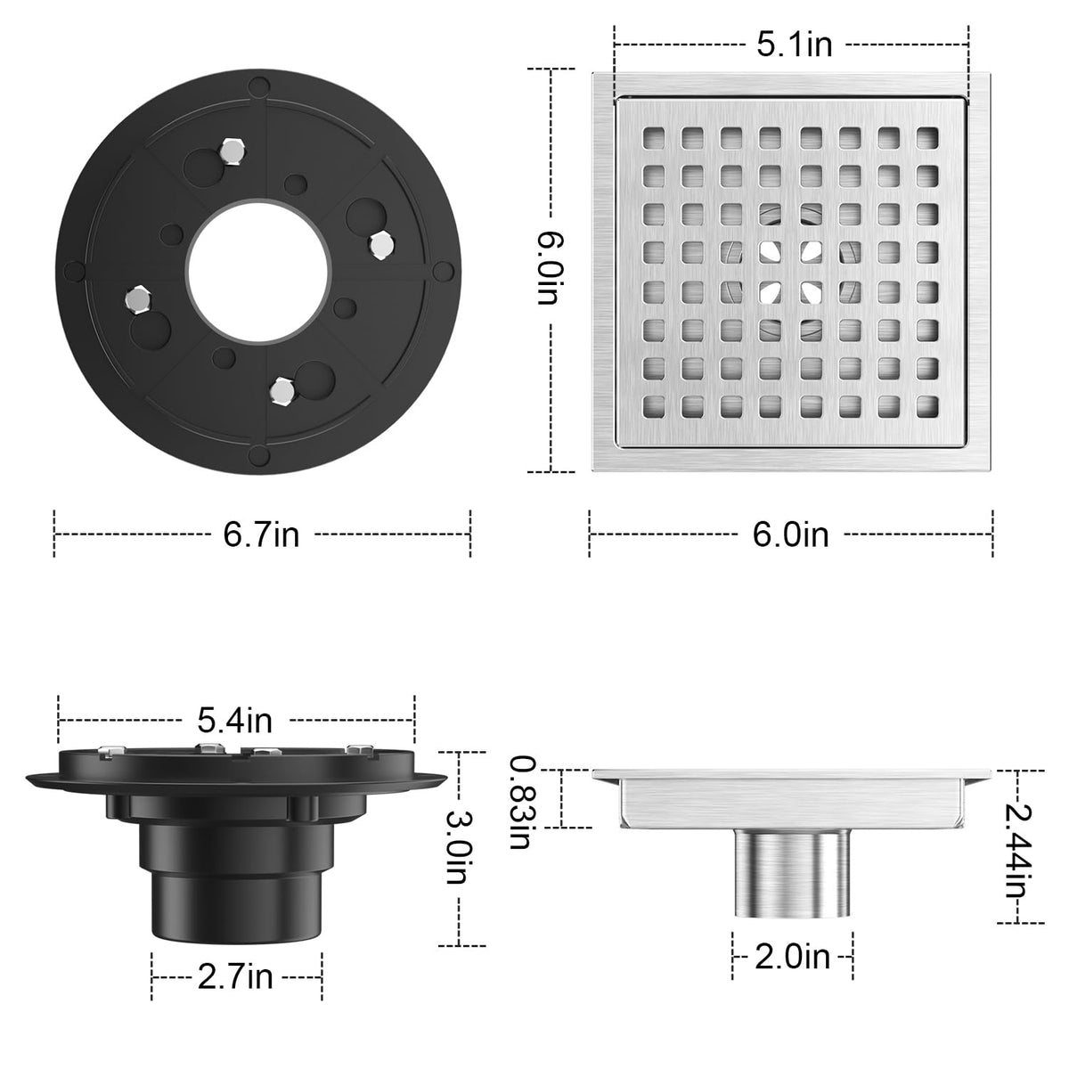 EXF grid grate shows embedded design preserves an invisible bathroom floor