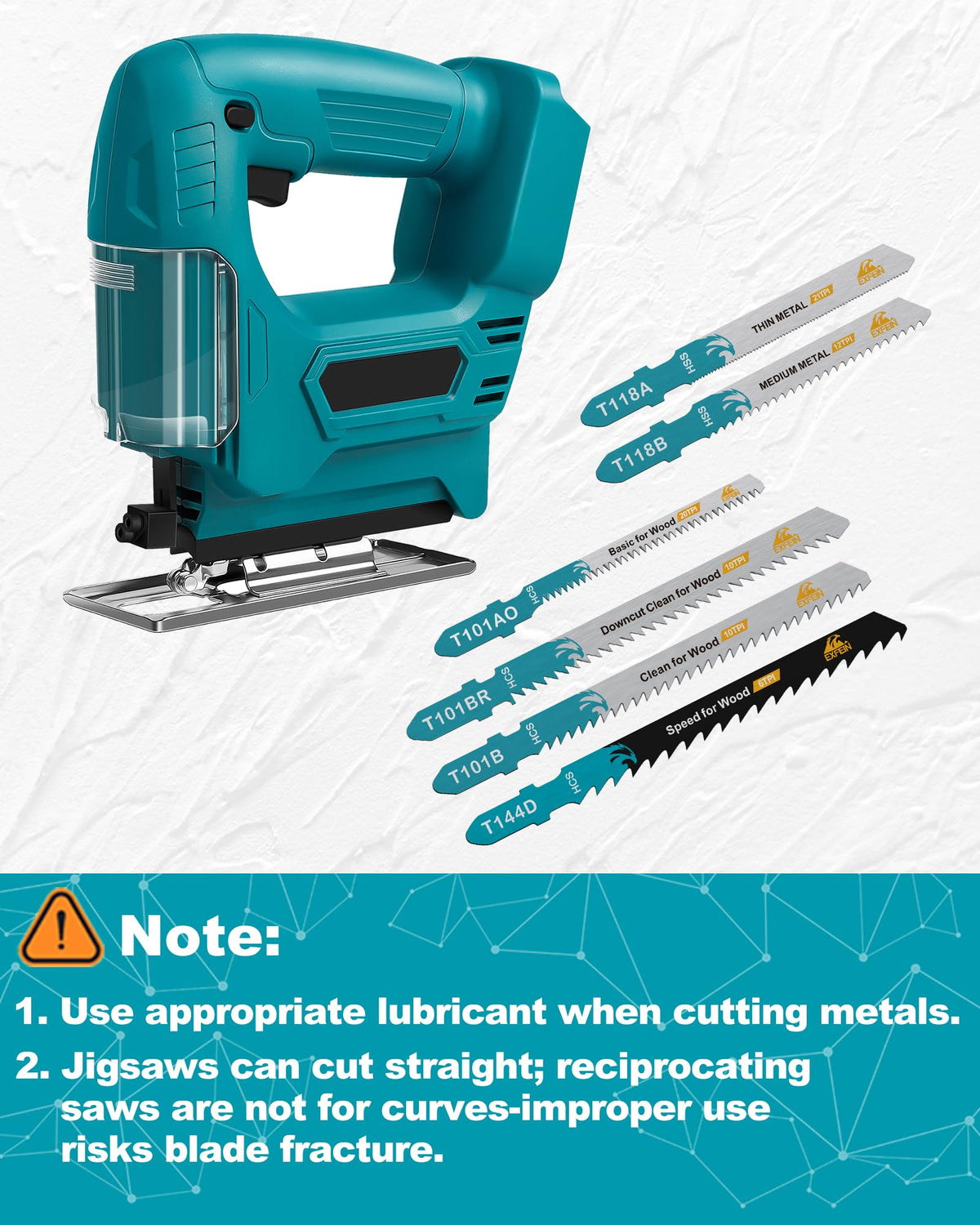EXFEIN T101BR blade for clean plunge and straight wood cuts.