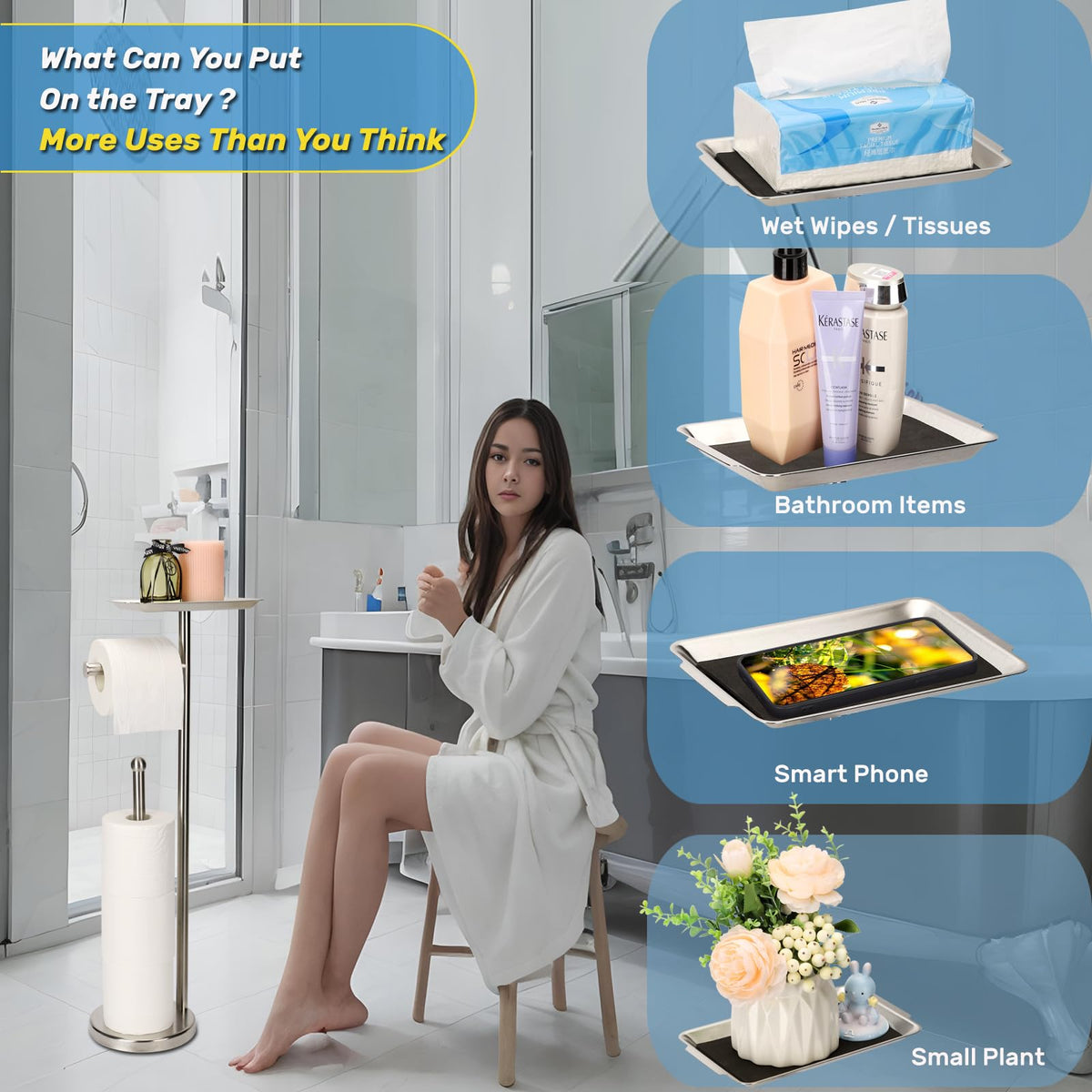Exilon durable stainless-steel construction offers lasting bathroom storage.