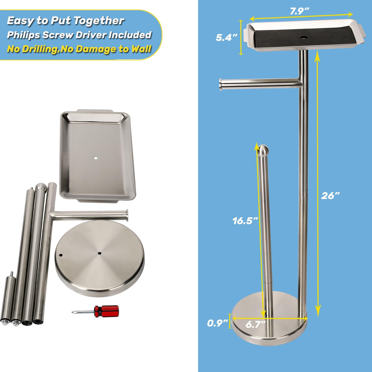 Exilon space-saving brushed-nickel finish complements modern bathrooms.