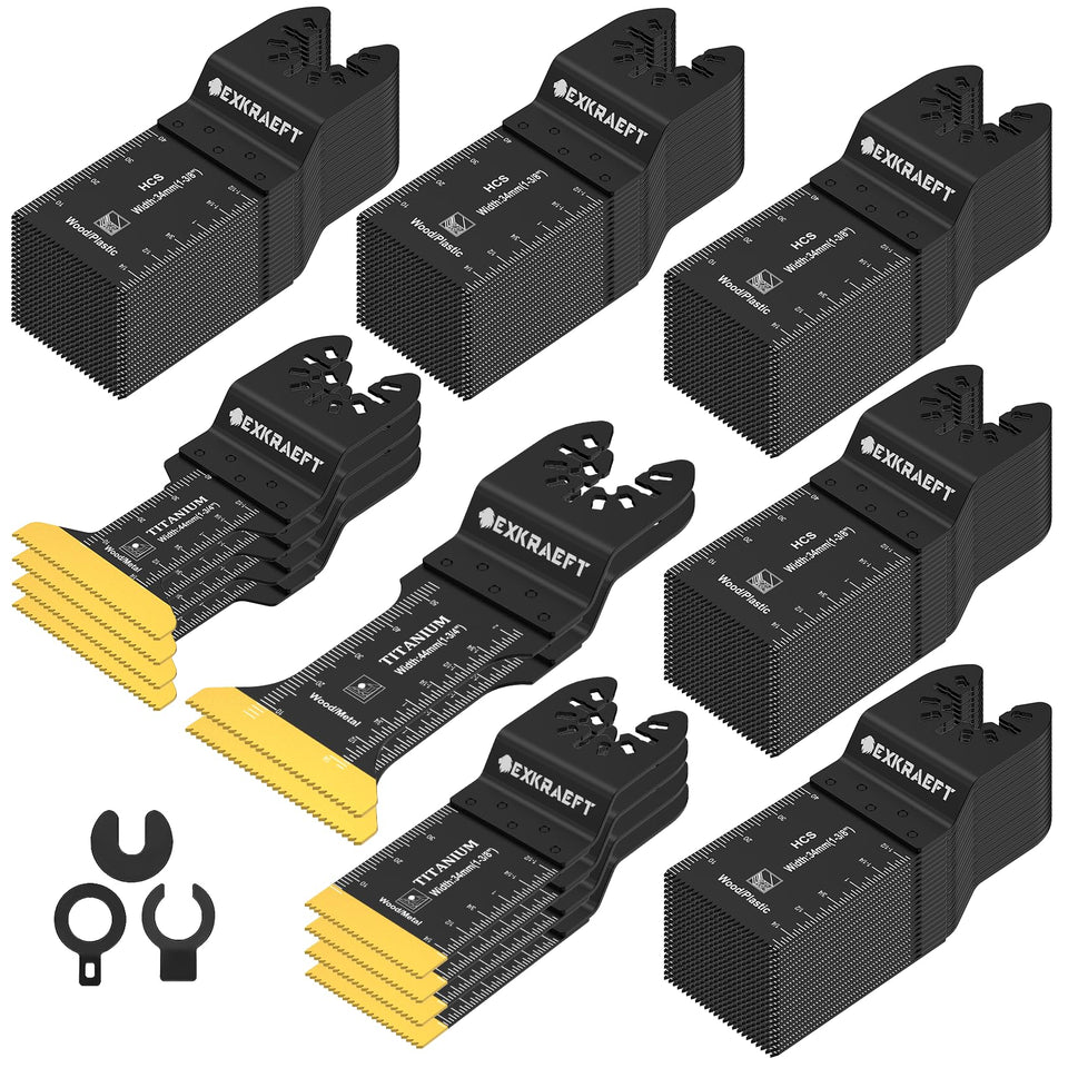 EXKRAEFT 110pcs multitool blades pack ready for versatile cutting tasks