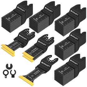 EXKRAEFT 55PCS titanium oscillating blades kit for universal tool compatibility and long life.