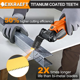 EXKRAEFT blades slicing metal with precise control