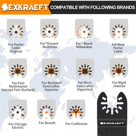 Includes 50 high-carbon steel blades plus titanium models for mixed materials.