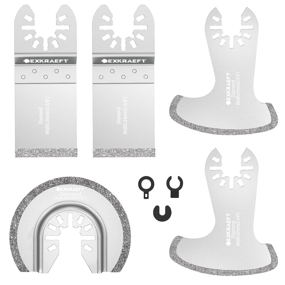 EXKRAEFT diamond blade flat grout removal 2pc—durable for grout work.
