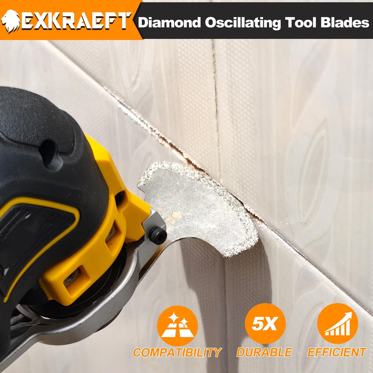 EXKRAEFT universal-interface blade with 3-clip adapters.