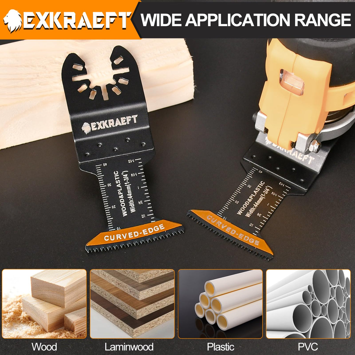 EXKRAEFT titanium blade offers heat resistance for tough cuts.