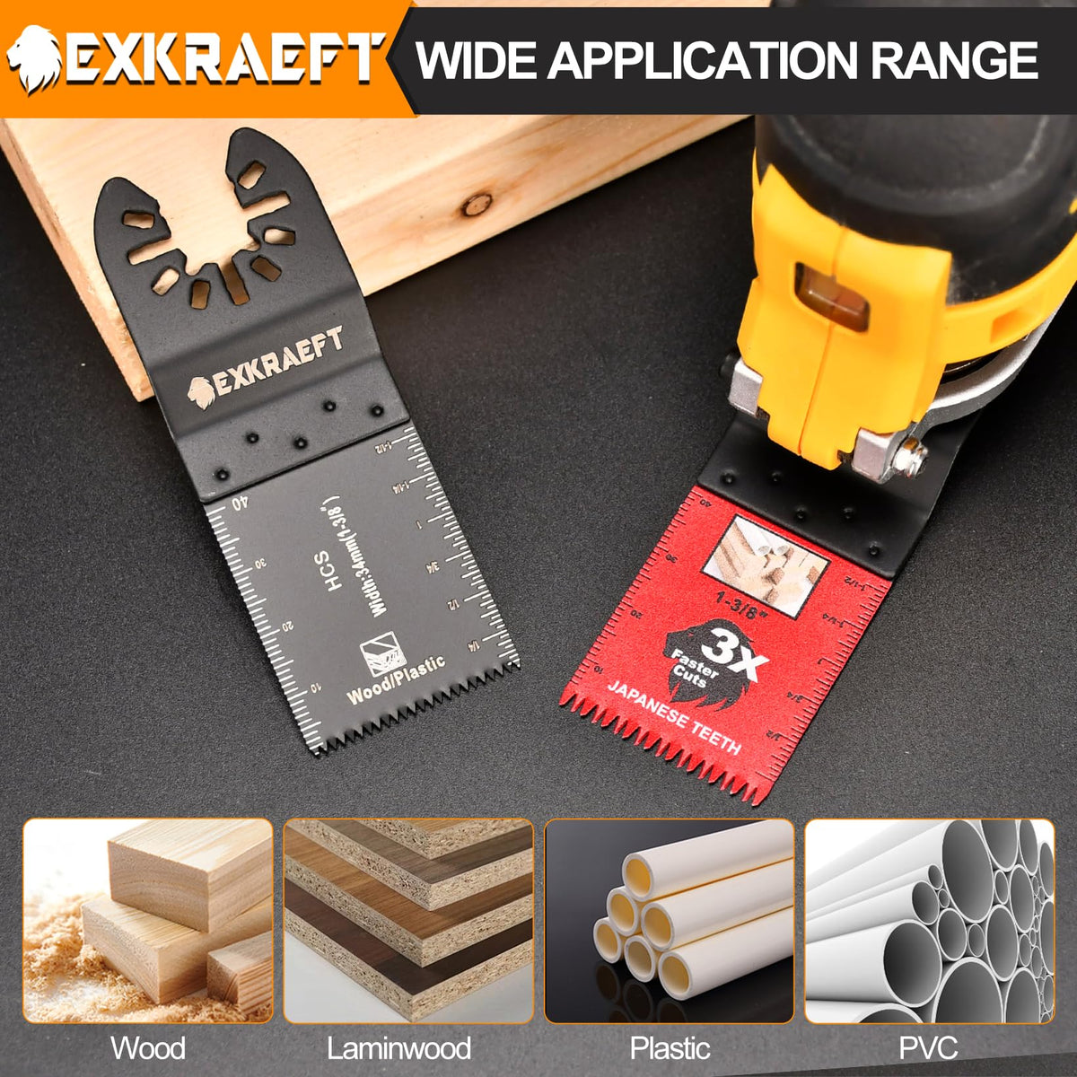 EXKRAEFT Japanese-teeth blade for fast, cleaner cuts in wood