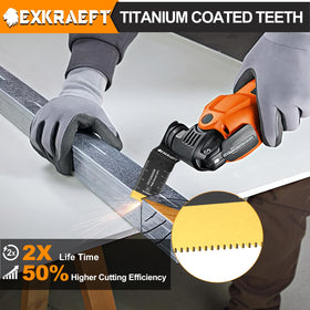 EXKRAEFT blade with packaging shows durable alloy construction and high-temperature quenching.