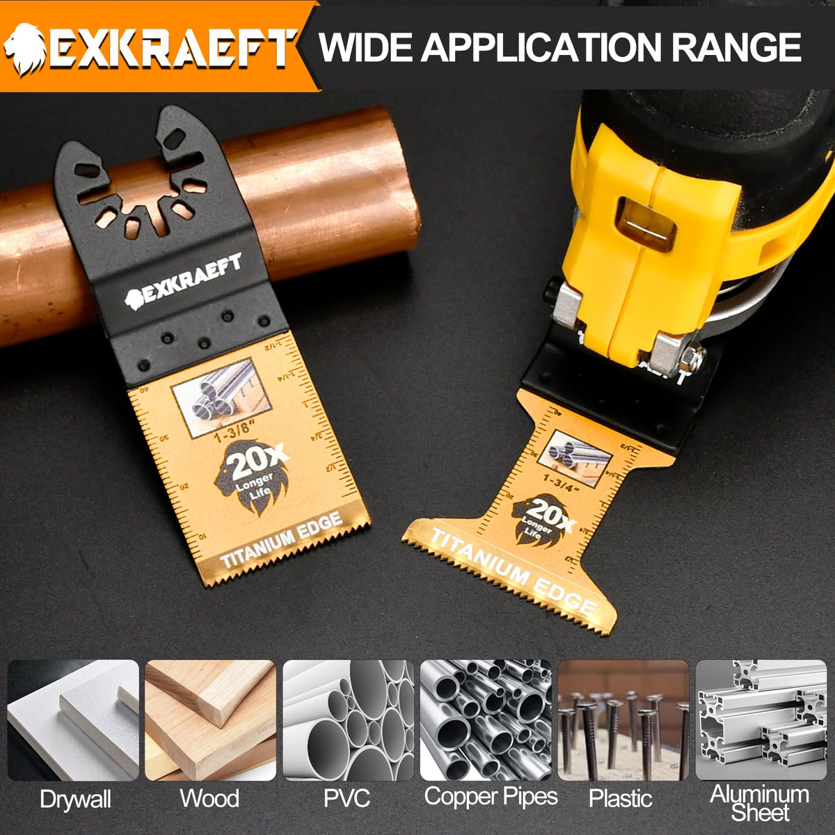 EXKRAEFT titanium-coated blade offering longer life and durable performance