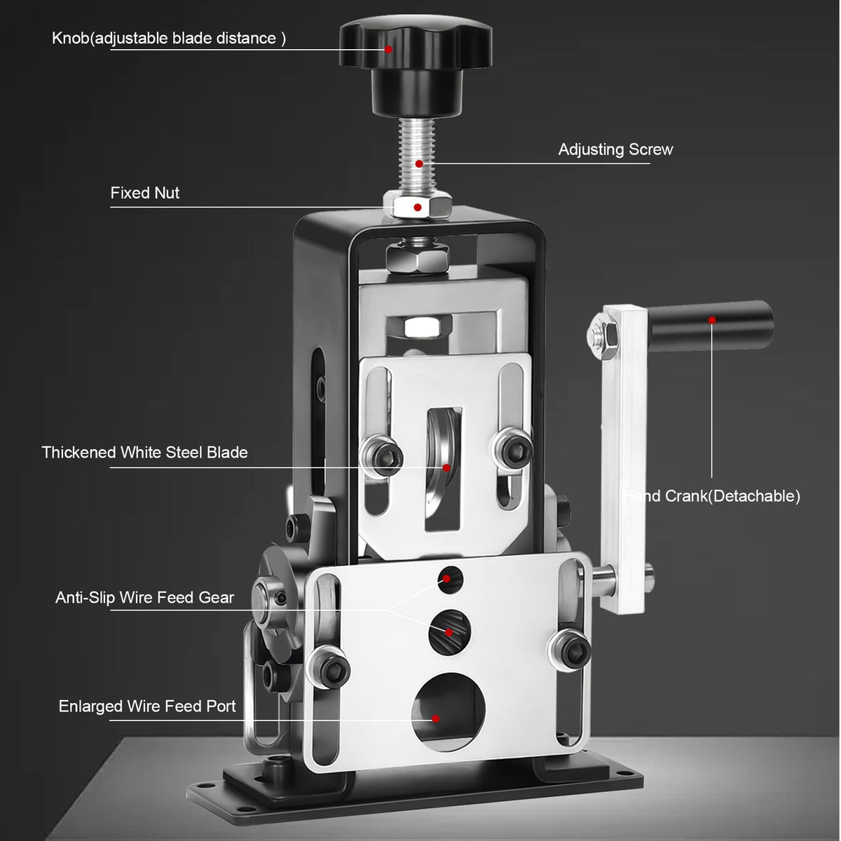 EXKRAEFT wire stripper adjustment control supports precise wire sizing.