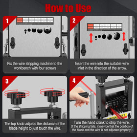 EXKRAEFT Wire Stripper supports diameters from 3 to 17 mm for common wires.
