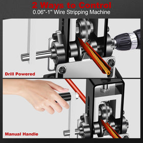 EXKRAEFT wire stripper with drill compatibility enables quick stripping.