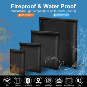EXLIFBAG Faraday bag inside a backpack for travel organization.