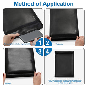 EXLIFBAG Faraday medium pouch closed blocks RFID and tracking.