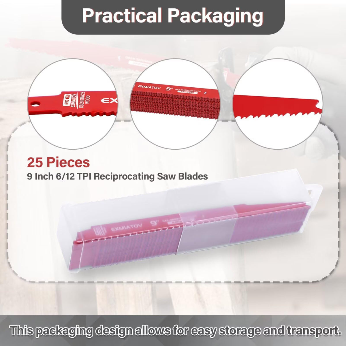 EXMIATOV M42 bi-metal blades offering toughness and heat resistance.