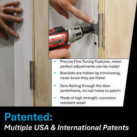 EXPR Bracket no-nail-through-jamb design keeps jamb surfaces clean