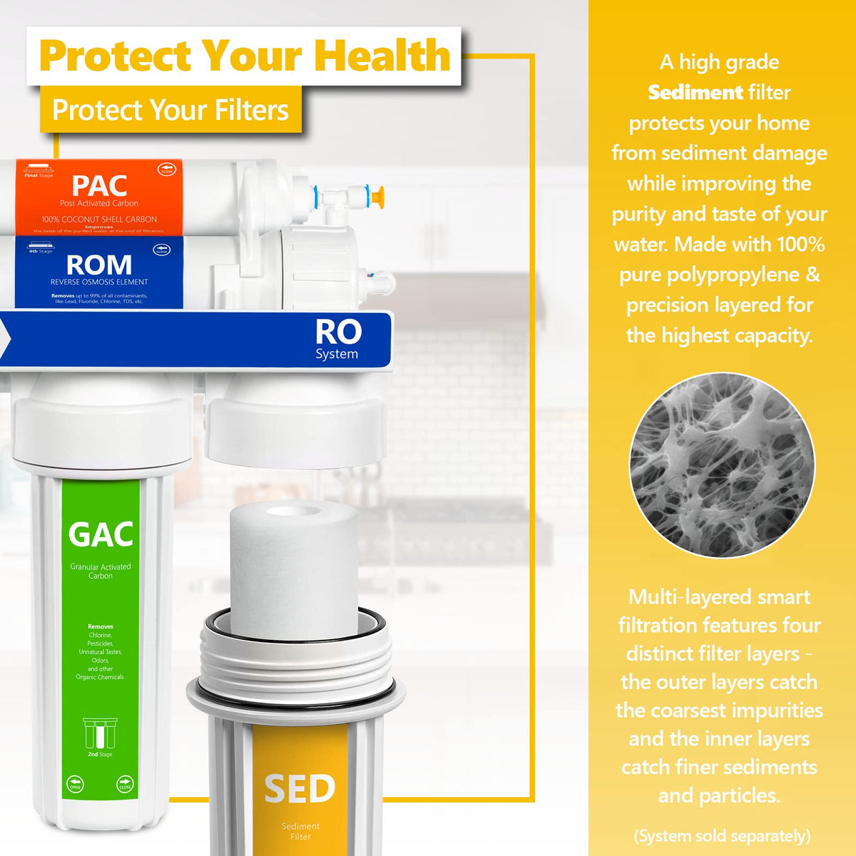 Express Water 10-inch filter packaging highlights long-life replacement value.