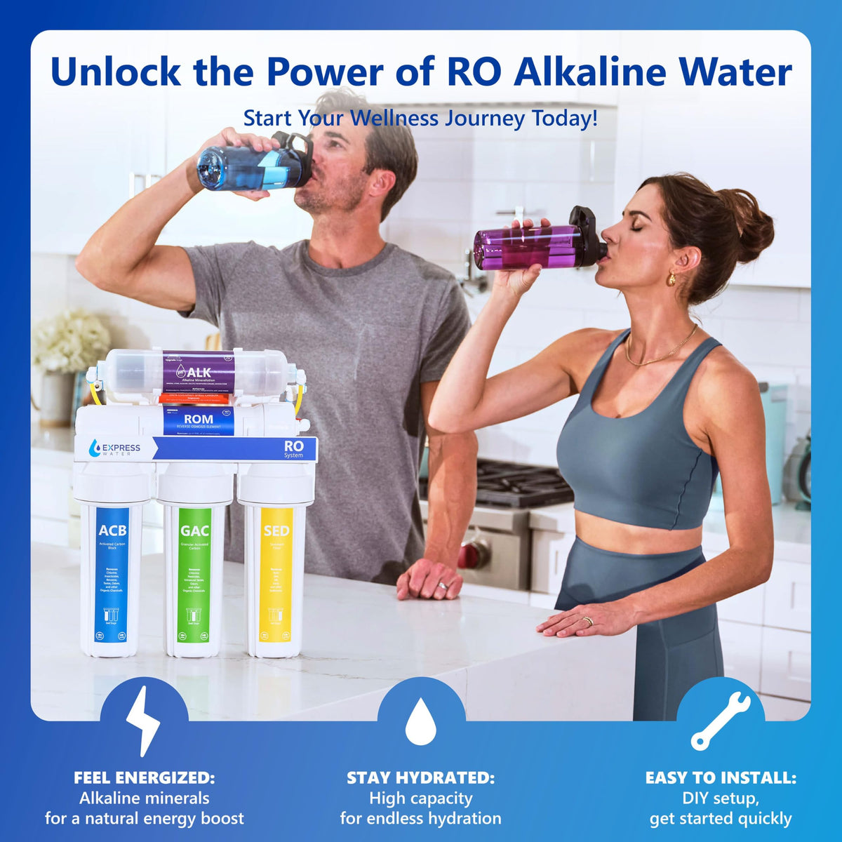 Express Water alkaline mineral filter adding calcium and magnesium