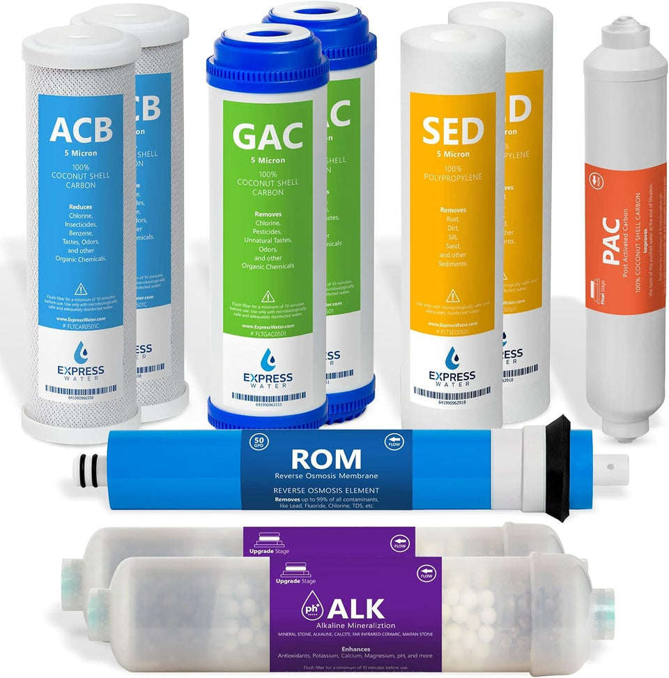 Express Water alkaline mineralization filter improves taste with minerals for daily drinking water.