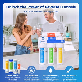 Under-sink compact design of the RO5DX fits tight kitchens